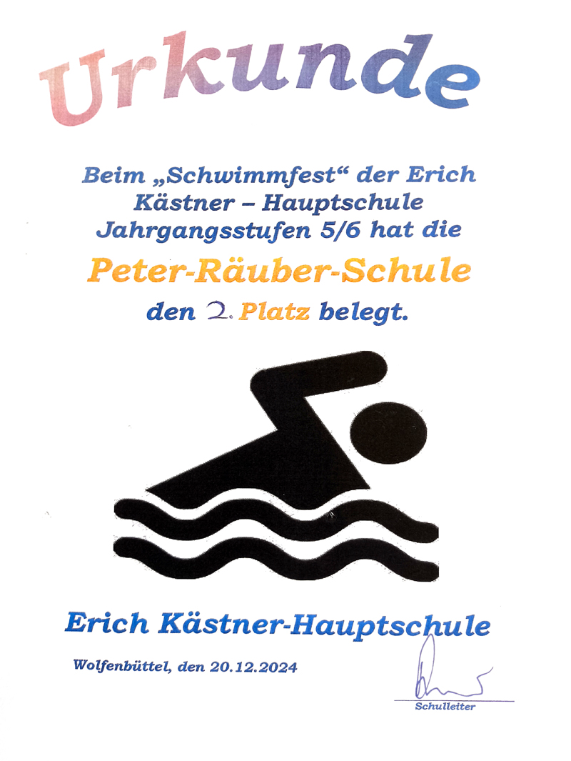 Urkunde Schwimmfest